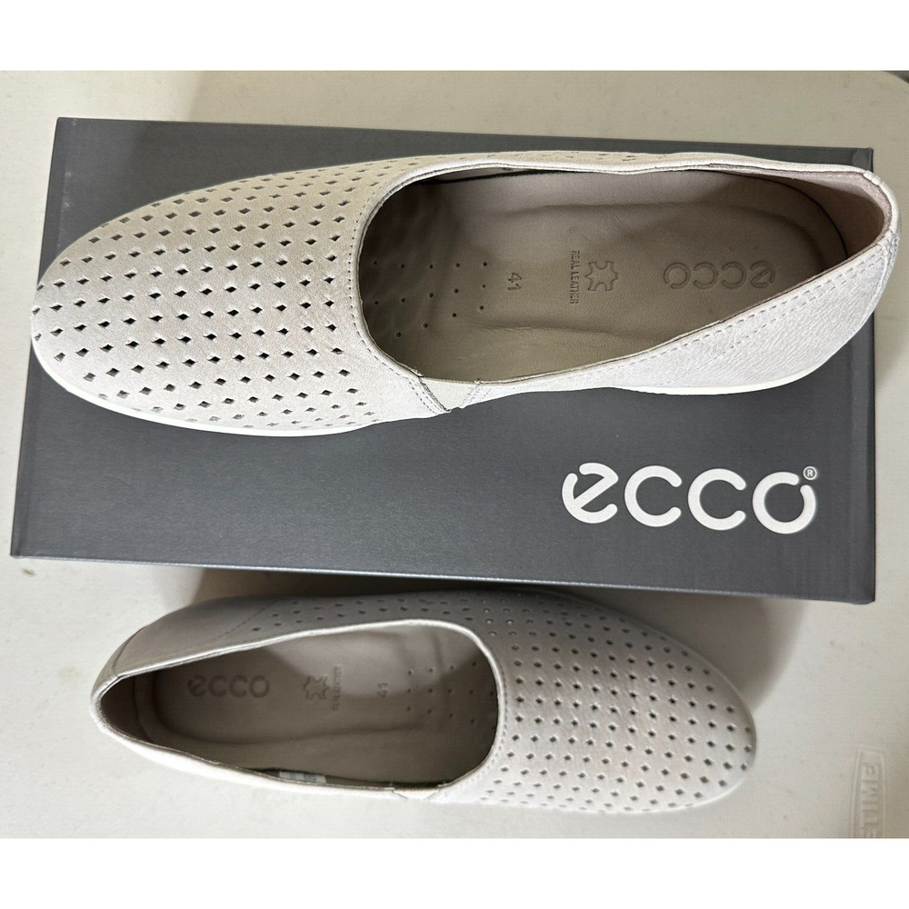 Ecco Felicia Slip On Wedge Loafers Gravel Gray Women's 10-10.5/EU 41 NWB Comfort - Picture 2 of 9